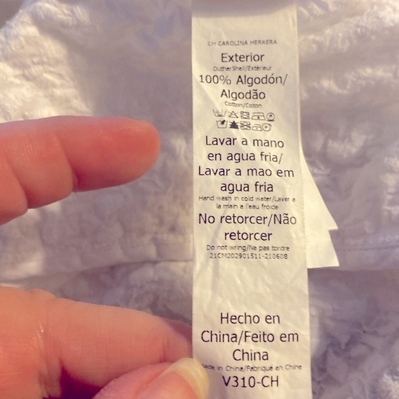 EUC Carolina Herrera Top, Algodon Cotton, Neutral, Sz 8, M, Off shoulder - Picture 6 of 14